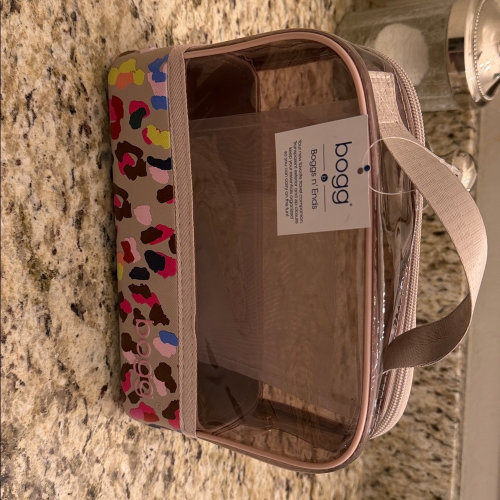 Bogg Leopard travel makeup bag